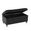 Bea Storage Ottoman Bench with Tufted Black Faux Leather | 40’’ BM334182