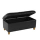 Bea Storage Ottoman Bench with Tufted Black Faux Leather | 40’’ BM334182