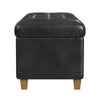 Bea Storage Ottoman Bench with Tufted Black Faux Leather | 40’’ BM334182