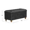 Bea Storage Ottoman Bench with Tufted Black Faux Leather | 40’’ BM334182