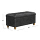 Bea Storage Ottoman Bench with Tufted Black Faux Leather | 40’’ BM334182