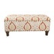 Ava Storage Accent Bench | 42’’ Orange and Cream Medallion Design