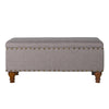 Ava Accent Bench with Storage Compartment | Nailhead Trim | 42’’ Gray
