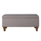 Ava Accent Bench with Storage Compartment | Nailhead Trim | 42’’ Gray