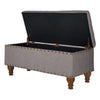 Ava Accent Bench with Storage Compartment | Nailhead Trim | 42’’ Gray