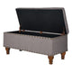 Ava Accent Bench with Storage Compartment | Nailhead Trim | 42’’ Gray