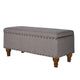 Ava Accent Bench with Storage Compartment | Nailhead Trim | 42" Gray