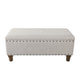 Ava Accent Bench with Storage Compartment | Nailhead Trim 42’’ Cream