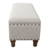 Ava Accent Bench with Storage Compartment | Nailhead Trim 42’’ Cream