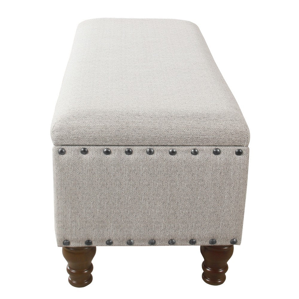 Ava Accent Bench with Storage Compartment | Nailhead Trim 42’’ Cream