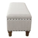 Ava Accent Bench with Storage Compartment | Nailhead Trim 42’’ Cream