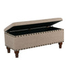 Ava Accent Bench | Storage Compartment | Nailhead Trim 42’’ Tan Brown