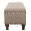 Ava Accent Bench | Storage Compartment | Nailhead Trim 42’’ Tan Brown