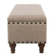 Ava Accent Bench | Storage Compartment | Nailhead Trim 42’’ Tan Brown