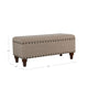 Ava Accent Bench | Storage Compartment | Nailhead Trim 42’’ Tan Brown