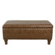 Ava Accent Storage Bench | Distressed Brown Faux Leather | 42’’
