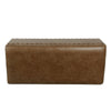 Ava Accent Storage Bench | Distressed Brown Faux Leather | 42’’