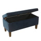 Ava Accent Storage Bench Ottoman with Navy Brown Velvet | 36"