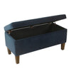 Ava Accent Storage Bench Ottoman with Navy Brown Velvet | 36’’
