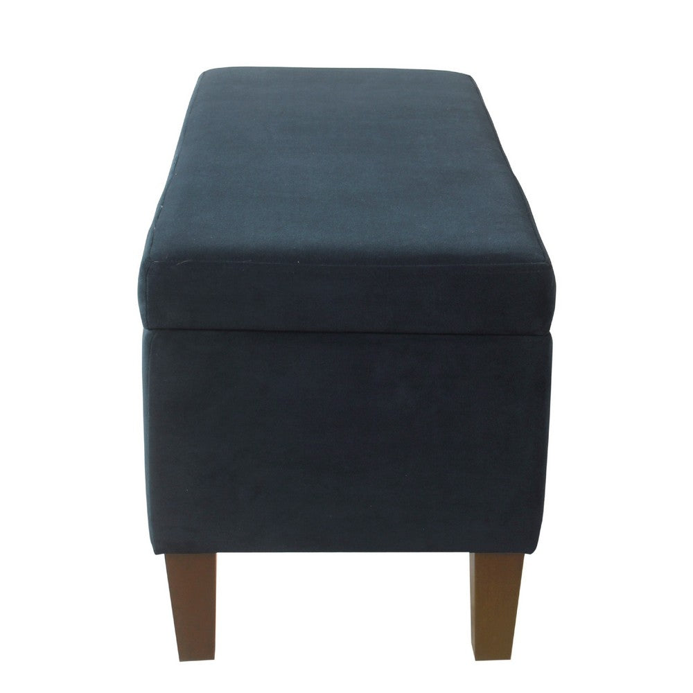 Ava Accent Storage Bench Ottoman with Navy Brown Velvet | 36"