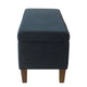 Ava Accent Storage Bench Ottoman with Navy Brown Velvet | 36"