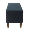 Ava Accent Storage Bench Ottoman with Navy Brown Velvet | 36’’