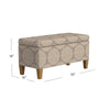 Ben Storage Bench Ottoman | Light Brown Medallion Design | 36’’ BM334189