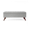 Eva Storage Bench Ottoman | Cloud Gray Woven Polyester | Brown | 48’’