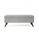 Eva Storage Bench Ottoman | Cloud Gray Woven Polyester | Brown | 48’’