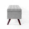 Eva Storage Bench Ottoman | Cloud Gray Woven Polyester | Brown | 48’’