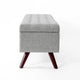 Eva Storage Bench Ottoman | Cloud Gray Woven Polyester | Brown | 48’’