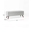 Eva Storage Bench Ottoman | Cloud Gray Woven Polyester | Brown | 48’’