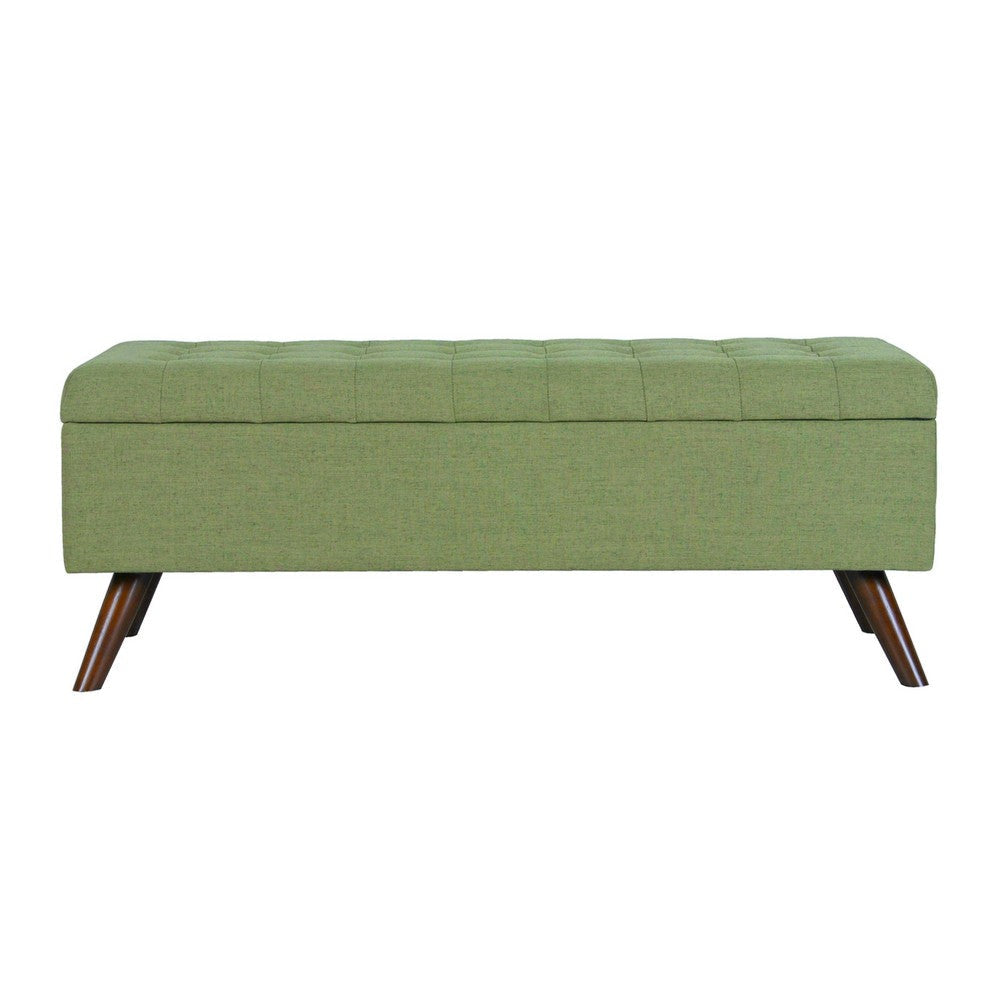Eva Storage Bench Ottoman | Olive Green Woven Polyester | Brown | 48’’ BM334191