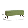 Eva Storage Bench Ottoman | Olive Green Woven Polyester | Brown | 48’’ BM334191