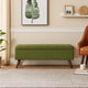 Eva Storage Bench Ottoman | Olive Green Woven Polyester | Brown | 48"