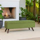 Eva Storage Bench Ottoman | Olive Green Woven Polyester | Brown | 48"