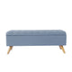 Eva Storage Bench Ottoman | French Blue Woven Polyester | Brown | 48’’