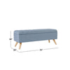 Eva Storage Bench Ottoman | French Blue Woven Polyester | Brown | 48’’