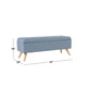 Eva Storage Bench Ottoman | French Blue Woven Polyester | Brown | 48’’