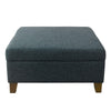 Leo Square Storage Ottoman | Textured Navy Blue | Dark Brown | 32’’ BM334193