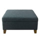 Leo Square Storage Ottoman | Textured Navy Blue | Dark Brown | 32’’ BM334193