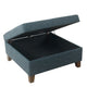 Leo Square Storage Ottoman | Textured Navy Blue | Dark Brown | 32’’ BM334193