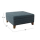 Leo Square Storage Ottoman | Textured Navy Blue | Dark Brown | 32’’ BM334193