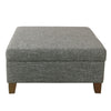 Leo Square Storage Ottoman | Textured Slate Gray | Dark Brown | 32’’ BM334194