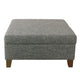 Leo Square Storage Ottoman | Textured Slate Gray | Dark Brown | 32’’ BM334194