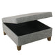 Leo Square Storage Ottoman | Textured Slate Gray | Dark Brown | 32’’ BM334194