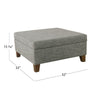 Leo Square Storage Ottoman | Textured Slate Gray | Dark Brown | 32’’ BM334194