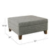 Leo Square Storage Ottoman | Textured Slate Gray | Dark Brown | 32’’ BM334194