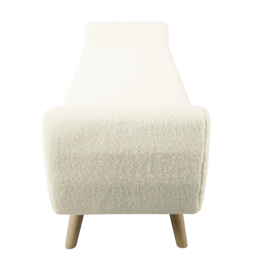 Rae Storage Bench Ottoman with Arms | Cream Sherpa | Brown | 60’’ BM334195