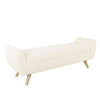 Rae Storage Bench Ottoman with Arms | Cream Sherpa | Brown | 60"